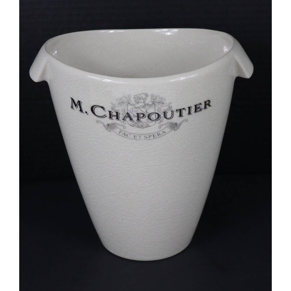 RARE Jars France Wine Chiller Bucket Ceramic M. Chapoutier Winery Unique Gift